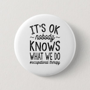 Niemand weet wat we doen ronde button 5,7 cm