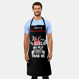Niemand Wrijft Zijn Vlees Beter Funny BBQ Grill Ca Schort