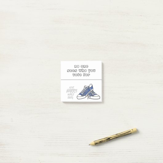 "Niemand ziet op wie je stemt" Post-it® Notes (Op bureau)