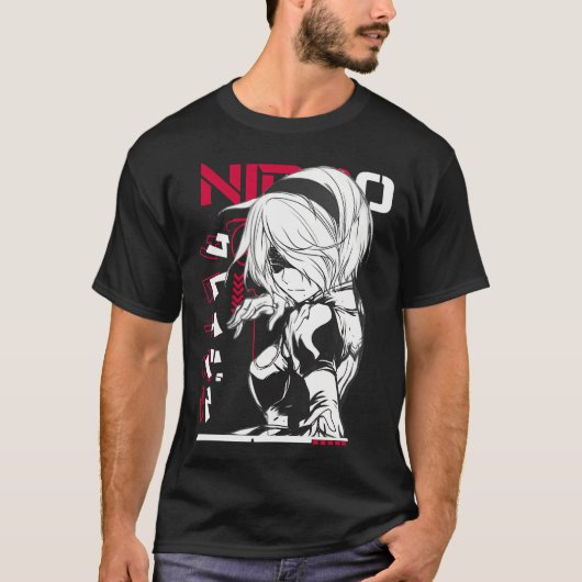 Nier Automata 2B Tshirt Mask (Voorkant)