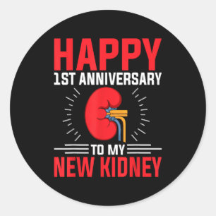 Nierdonor - Gefeliciteerd met onze 1e verjaardag a Ronde Sticker