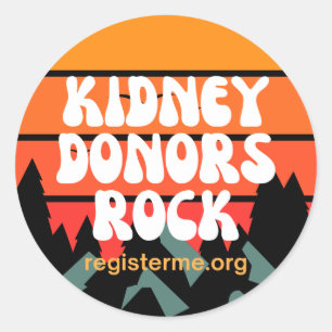 Nierdonoren Rock Donor Bewustzijn Ronde Sticker