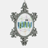 Nieren Ontvanger Retrostijl Tin Sneeuwvlok Ornament (Links)