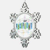 Nieren Ontvanger Retrostijl Tin Sneeuwvlok Ornament (Rechts)