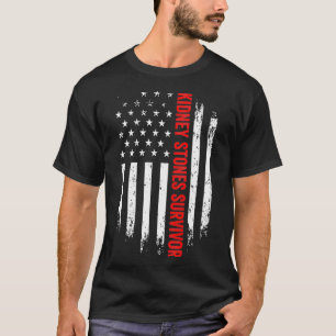 Nieren Stones Survivor American Flag Recovery  T-shirt