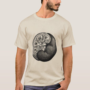 Nieren Yin Yang - surrealistische paisley anatomie T-shirt