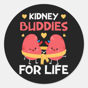 Niermaatjes voor leven orgaantransplantatie donor  ronde sticker