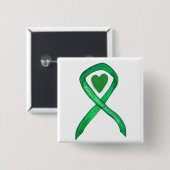 Nierziekte Awareness Groen lint Custom Pin Vierkante Button 5,1 Cm (Voorkant /achterkant)
