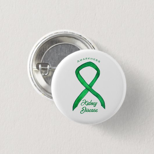 Nierziekte Awareness Lint Custom Button (Voorkant /achterkant)