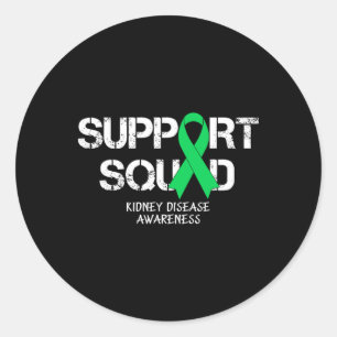 Nierziekte Awareness Support Squad Mannen Vrouwen Ronde Sticker