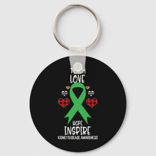 Nierziekte Bewustzijn Leren Ribbon Liefde In Hoop Sleutelhanger