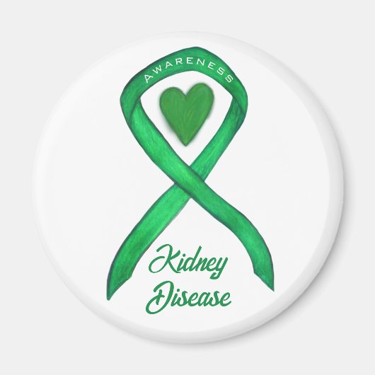 Nierziekte bewustzijn lint hart kunst magneet (Voorkant)