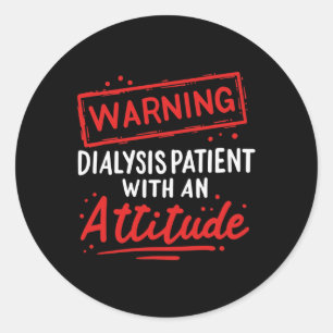 Nierziekte cadeau voor dialysepatiënten krijger ronde sticker