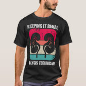 Nierziekte dialyse technicus houdt het renaal t-shirt (Voorkant)