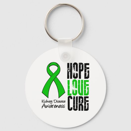 Nierziekte Hope Love Cure Ribbon Sleutelhanger (Voorkant)