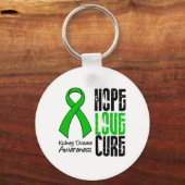 Nierziekte Hope Love Cure Ribbon Sleutelhanger (Voorkant)