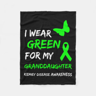 Nierziekte Ik Draag groen voor mijn kleindochter R Fleece Deken