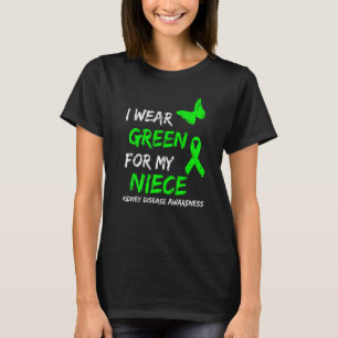 Nierziekte Ik Draag groen voor mijn nichtlint T-shirt
