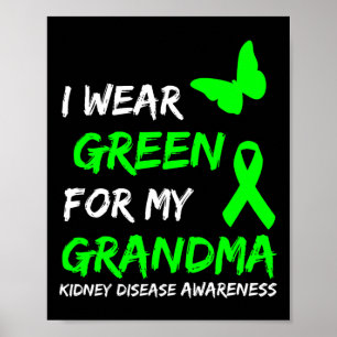 Nierziekte Ik Draag groen voor mijn oma lint Poster