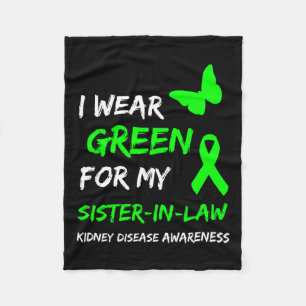 Nierziekte Ik Draag groen voor mijn schoonzus R Fleece Deken