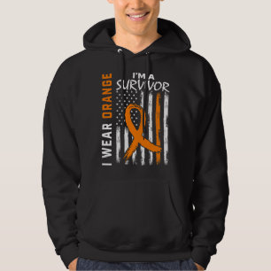 Nierziekte Oranje lint regenboog gebleekte nier Hoodie