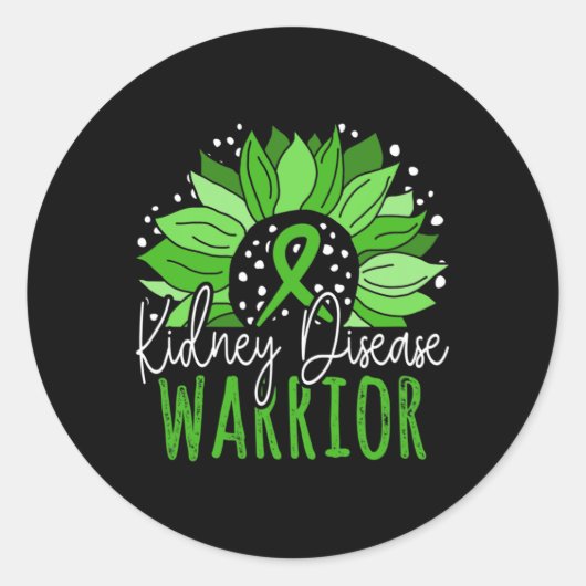 Nierziekte Warrior Ronde Sticker (Voorkant)