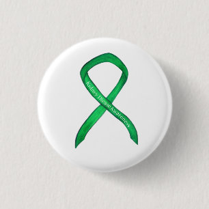 Nierziektebewustzijn Groene Lint Kunst Knop Ronde Button 3,2 Cm