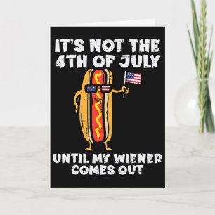 Niet 4 juli Wiener Hotdog Amerikaanse Vlag Patriot Kaart