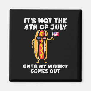 Niet 4juli Wiener Hotdog Amerikaanse vlag Patriott Magneet