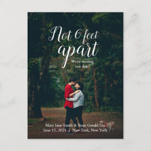 Niet 6 feet apart   Nieuwe trouwdatum   Calligrafi Briefkaart