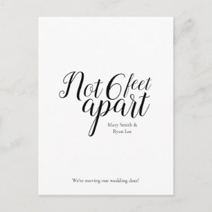 Niet 6 feet Apart Wedding Postponement Typografie Briefkaart