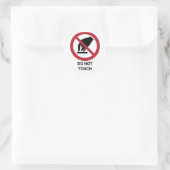 Niet aanraken, verbodsbord ronde sticker (Tas)