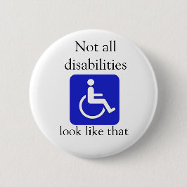 Niet alle gehandicapten zien er zo uit als die kno ronde button 5,7 cm