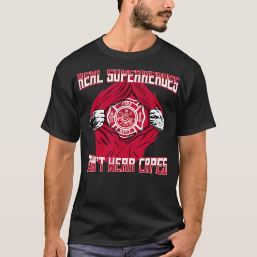 Niet alle Heros Draag Capes First Responders voor T-shirt (Voorkant)
