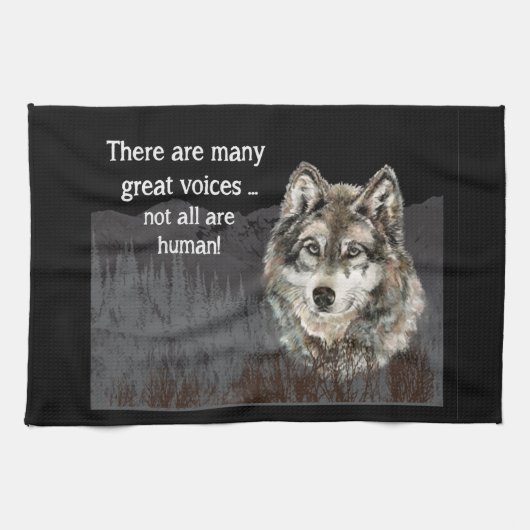Niet alle Voices Human Inspirerend Wolf Quote Theedoek (Horizontaal)