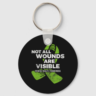 Niet alle wonden zichtbaar bewustzijn van psychisc sleutelhanger