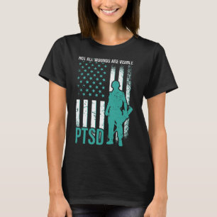 Niet alle wonden zijn zichtbaar - PTSS-bewustzijn T-shirt