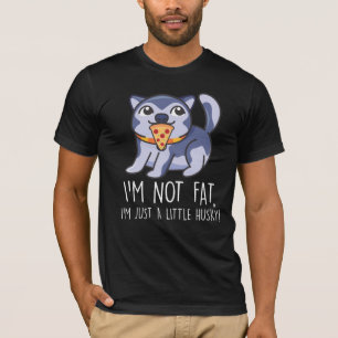 Niet alleen een kleine husky hond Pizza liefde T-shirt