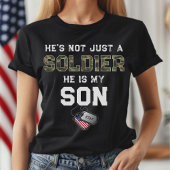 Niet alleen een soldaat, mijn zoon leger militaire t-shirt