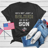 Niet alleen een soldaat, mijn zoon leger militaire t-shirt