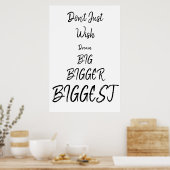 Niet alleen wensen | Poster zwarte tekstprijsopgav (Keuken)