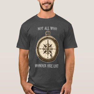 Niet allen die de Wander met kompasontwerp worden T-shirt