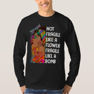 Niet als een bloem als een bomfeminist t-shirt