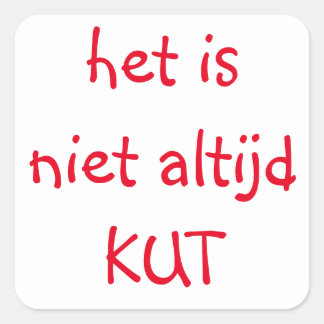 Niet altijd vierkante sticker
