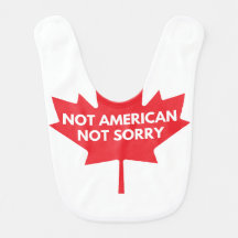 Niet Amerikaans, niet sorry Baby Bib