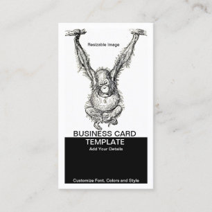 Niet apen rond jonge aap visitekaartje