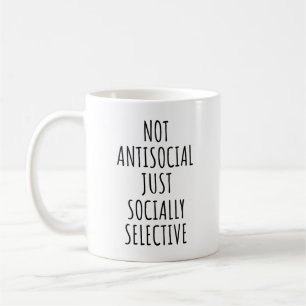 Niet asociaal maar sociaal selectief grappig koffiemok