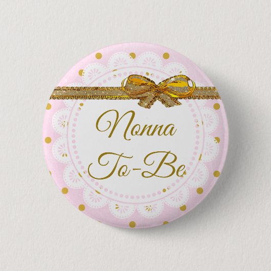 Niet-Baby shower Roze & goudButton Ronde Button 5,7 Cm (Voorkant)