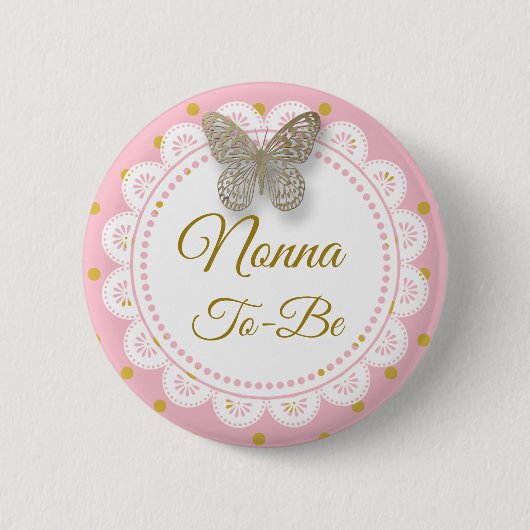 Niet-Baby shower Roze & goudButton Ronde Button 5,7 Cm (Voorkant)