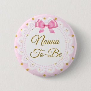 Niet-Baby shower Roze & goudButton Ronde Button 5,7 Cm